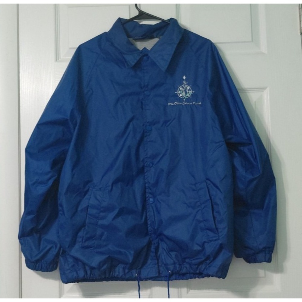 LUNA PIER Mens Blue Coach Button Jacket M Polyester Plain Lightweight Sports